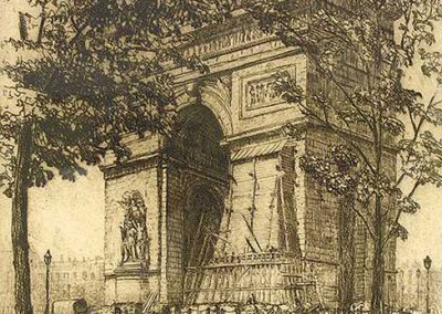 Caroline Armington - "La Marseillaise par rue de Protecée par les sacs de sable… L’ Arc de Triomphe, Paris