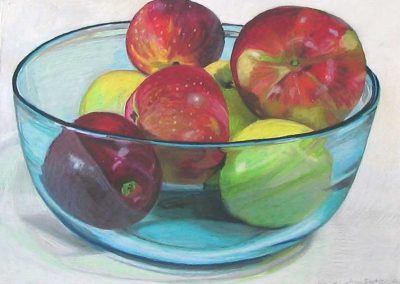 Hallie Watson - "Apples in a Blue Glass Bowl"