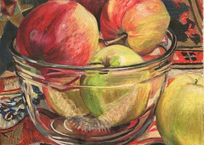 Hallie Watson - "Apples in a Glass Bowl with Carpet Fringe"