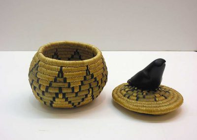 Maggie Kauttuk - Sanikiluaq Community - "Grass Basket with Ptarmigan Handle"