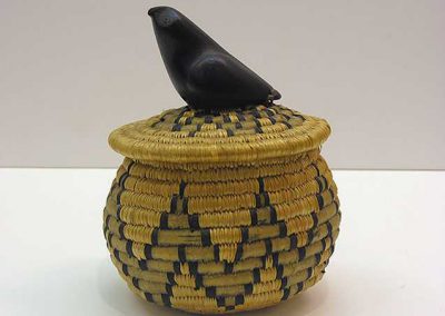 Maggie Kauttuk- Sanikiluaq Community - "Grass Basket with Ptarmigan Handle"