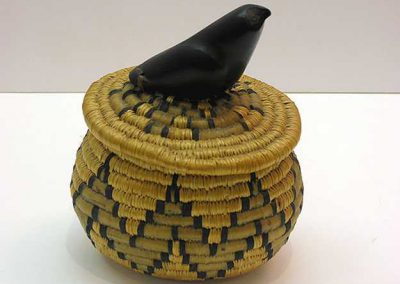 Maggie Kauttuk - Sanikiluaq Community - "Grass Basket with Ptarmigan Handle"