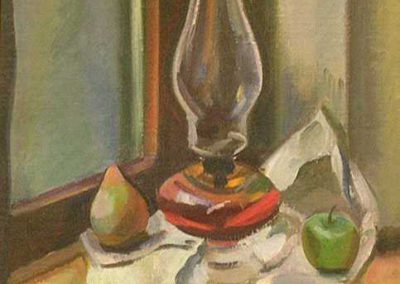 Jack Humphrey - "Still Life Oil Lamp and Apples"