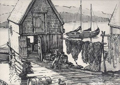 W.E. deGarthe - "Fish Shed at Peggy's Cove"