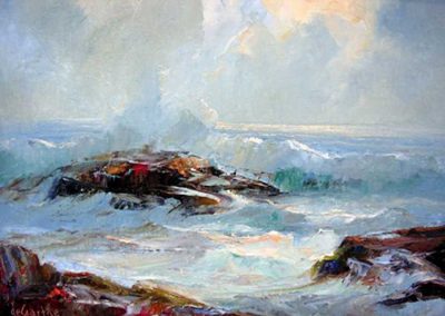 W.E. deGarthe - "Surf Near Peggy's Cove"