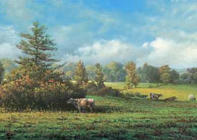 Artist Willem Verhulst - "Four Cows and a Hundred Rolling Acres (Brookfield)"